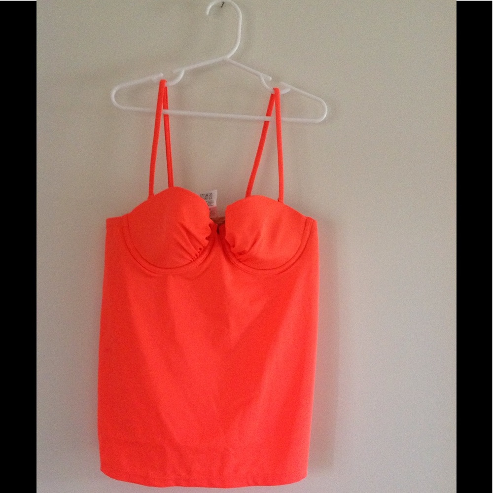 J Crew Neon Underwire Swing Tankini Top